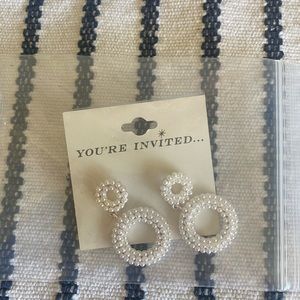 1.25” Pearly Circle Pierced Earrings